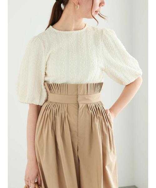 Te chichi（テチチ）の「フクレジャカードボリューム袖プルオーバー（Tシャツ/カットソー・レディース・ブラック/オフホワイト・F）」の7枚目の写真