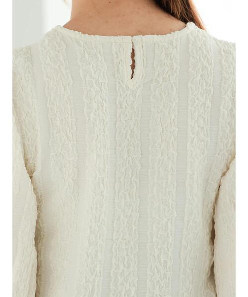 Te chichi（テチチ）の「フクレジャカードボリューム袖プルオーバー（Tシャツ/カットソー・レディース・ブラック/オフホワイト・F）」の4枚目の写真