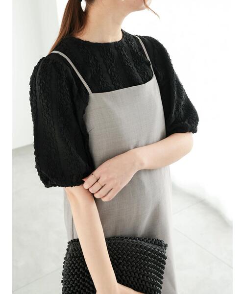 Te chichi（テチチ）の「フクレジャカードボリューム袖プルオーバー（Tシャツ/カットソー・レディース・ブラック/オフホワイト・F）」の17枚目の写真