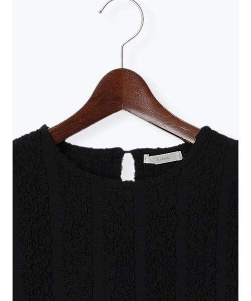 Te chichi（テチチ）の「フクレジャカードボリューム袖プルオーバー（Tシャツ/カットソー・レディース・ブラック/オフホワイト・F）」の12枚目の写真