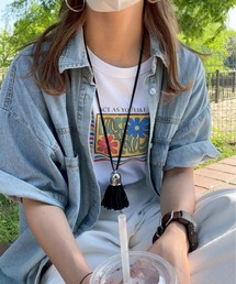 feepur by saya | ハーフスリーブデニムシャツ(シャツ/ブラウス)