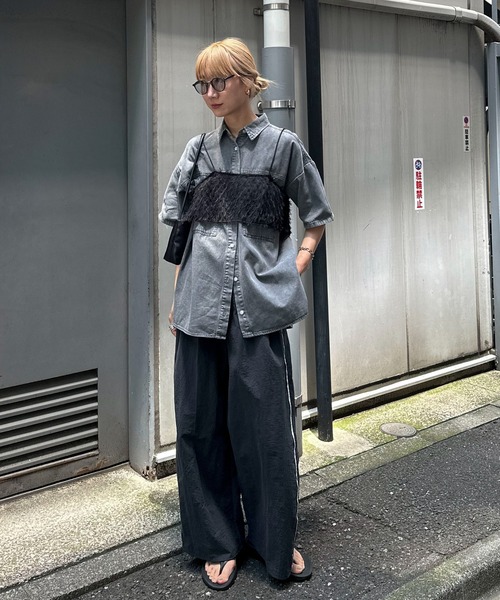 feepur by saya(フェピュールバイサヤ)の「ハーフスリーブデニムシャツ(シャツ/ブラウス・レディース・グレー/ブルー/アイボリー・MEDIUM)」の20枚目の写真