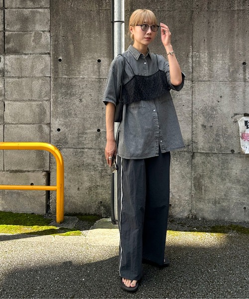 feepur by saya(フェピュールバイサヤ)の「ハーフスリーブデニムシャツ(シャツ/ブラウス・レディース・グレー/ブルー/アイボリー・MEDIUM)」の22枚目の写真