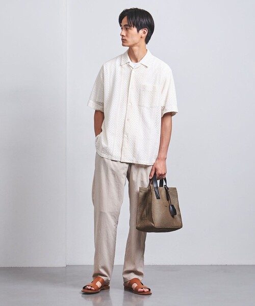 hALON（アーロン）の「＜hALON＞ ソフト メッシュ ミニ トートバッグ（トートバッグ・メンズ・ベージュ/ダークブラウン・FREE）」の4枚目の写真