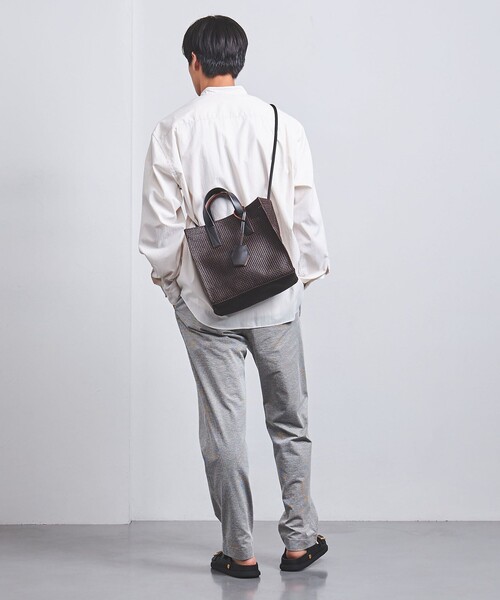 hALON（アーロン）の「＜hALON＞ ソフト メッシュ ミニ トートバッグ（トートバッグ・メンズ・ベージュ/ダークブラウン・FREE）」の8枚目の写真