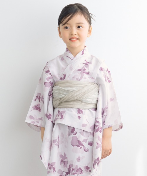 floroキッズ浴衣2点セット （浴衣＋帯） 子ども 110/120/130cm（浴衣）｜SOUBIEN（ソウビエン）