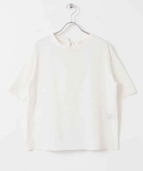 URBAN RESEARCH DOORS（アーバンリサーチドアーズ）の「リネンコットンバックリボンブラウス（シャツ/ブラウス・レディース・ブラック/オフホワイト/グリーン・MEDIUM）」の11枚目の写真