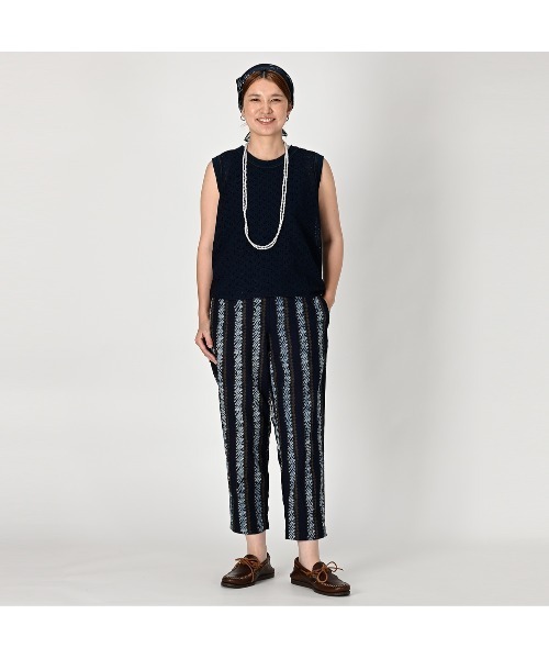 45R（フォーティファイブアール）の「バティックプリントのイージースラックス（インディゴ）（スラックス・レディース・インディゴブルー・MEDIUM/LARGE）」の6枚目の写真