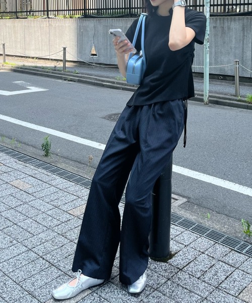 Birthday room（バースデイルーム）の「ピンストライプダブルウエストパンツ / pinstripe double waist pants（スラックス・レディース・オフホワイト/グレー/ネイビー・FREE）」の21枚目の写真