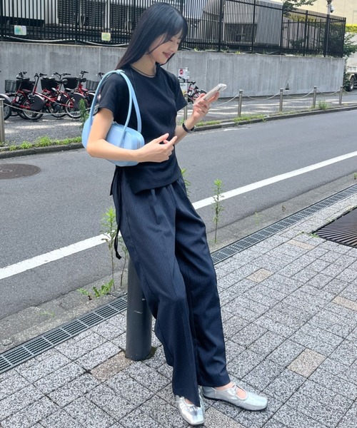 Birthday room（バースデイルーム）の「ピンストライプダブルウエストパンツ / pinstripe double waist pants（スラックス・レディース・オフホワイト/グレー/ネイビー・FREE）」の22枚目の写真