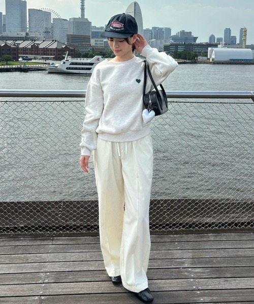 Birthday room（バースデイルーム）の「ピンストライプダブルウエストパンツ / pinstripe double waist pants（スラックス・レディース・オフホワイト/グレー/ネイビー・FREE）」の13枚目の写真
