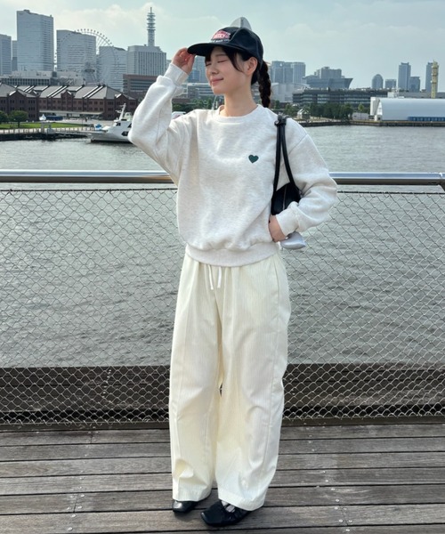 Birthday room（バースデイルーム）の「ピンストライプダブルウエストパンツ / pinstripe double waist pants（スラックス・レディース・オフホワイト/グレー/ネイビー・FREE）」の14枚目の写真