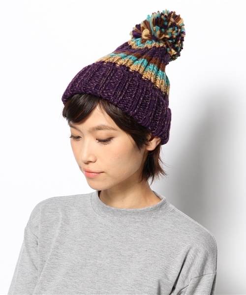 チャイハネ（チャイハネ）の「【チャイハネ】ボーヌニットキャップ（ユニセックス）（ニットキャップ/ビーニー・レディース・ベージュ/カーキ/レッド/パープル/ターコイズブルー/ワイン/ブラウン/イエロー/ブラック系その他・FREE）」の6枚目の写真