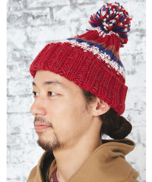 チャイハネ（チャイハネ）の「【チャイハネ】ボーヌニットキャップ（ユニセックス）（ニットキャップ/ビーニー・レディース・ベージュ/カーキ/レッド/パープル/ターコイズブルー/ワイン/ブラウン/イエロー/ブラック系その他・FREE）」の8枚目の写真