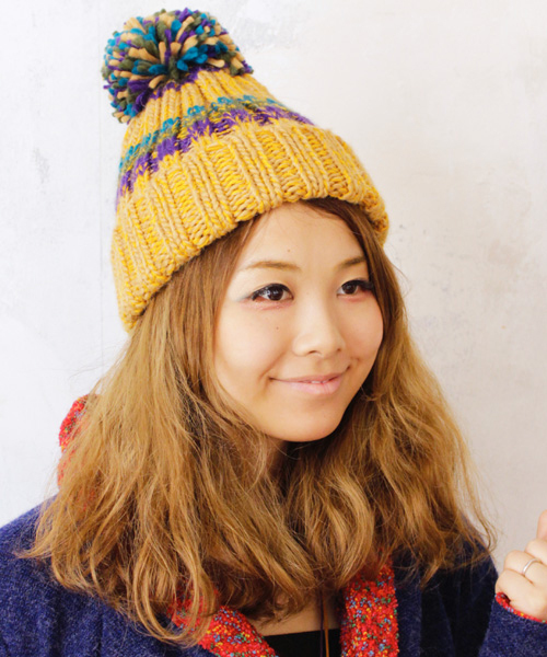 チャイハネ（チャイハネ）の「【チャイハネ】ボーヌニットキャップ（ユニセックス）（ニットキャップ/ビーニー・レディース・ベージュ/カーキ/レッド/パープル/ターコイズブルー/ワイン/ブラウン/イエロー/ブラック系その他・FREE）」の12枚目の写真