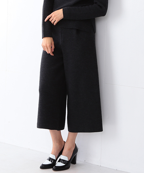 Demi-Luxe BEAMS（デミルクス ビームス）の「【BAILA1月号掲載】Demi-Luxe BEAMS / ミラノリブ ワイドパンツ（その他パンツ・レディース・チャコールグレー/ネイビー・ONE SIZE）」の2枚目の写真