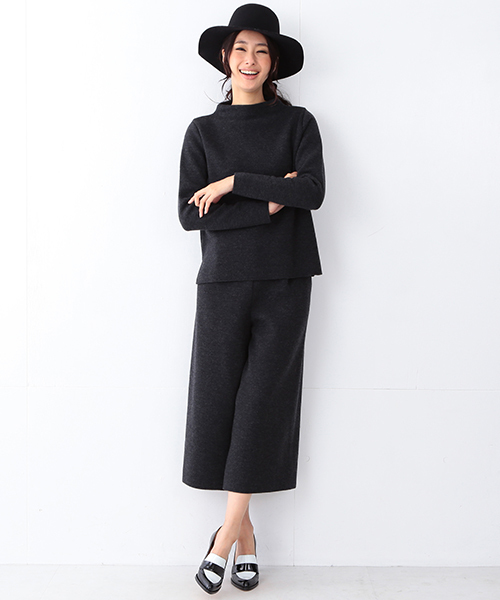 Demi-Luxe BEAMS（デミルクス ビームス）の「【BAILA1月号掲載】Demi-Luxe BEAMS / ミラノリブ ワイドパンツ（その他パンツ・レディース・チャコールグレー/ネイビー・ONE SIZE）」の22枚目の写真