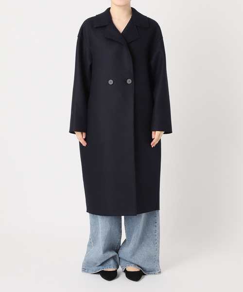 HARRIS WHARF LONDON(ハリスワーフロンドン)の「別注【HARRIS WHARF LONDON】Women dropped shoulder d.b.coa:コート(その他アウター・レディース・オートミール/ネイビー/パープル・40)」の12枚目の写真