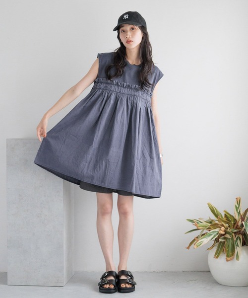 LOWRYS FARM（ローリーズファーム）の「ピグメントキリカエＳＳ　133881（Tシャツ/カットソー・レディース・チャコールグレー/アイボリー/ブルー・LONG/SHORT）」の5枚目の写真