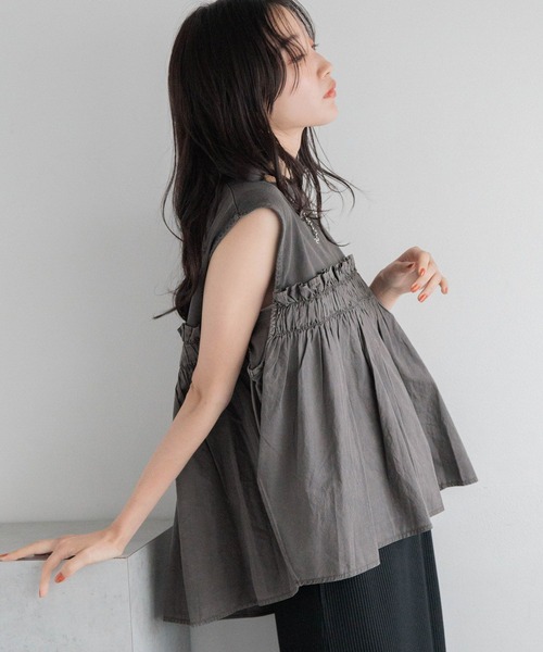 LOWRYS FARM（ローリーズファーム）の「ピグメントキリカエＳＳ　133881（Tシャツ/カットソー・レディース・チャコールグレー/アイボリー/ブルー・LONG/SHORT）」の14枚目の写真