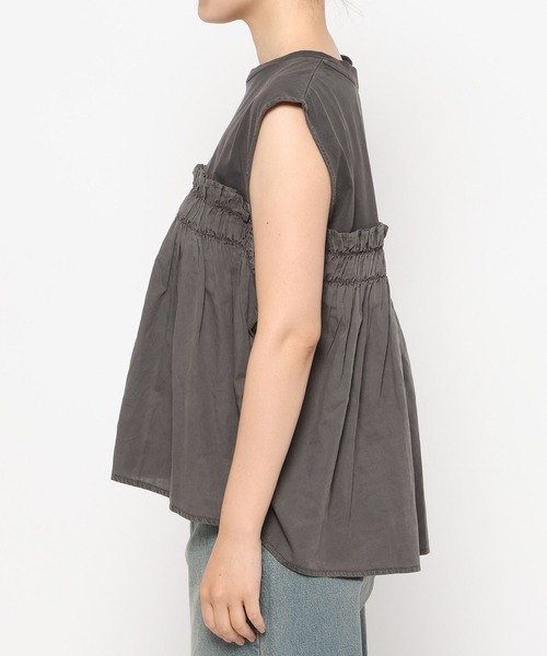 LOWRYS FARM（ローリーズファーム）の「ピグメントキリカエＳＳ　133881（Tシャツ/カットソー・レディース・チャコールグレー/アイボリー/ブルー・LONG/SHORT）」の16枚目の写真