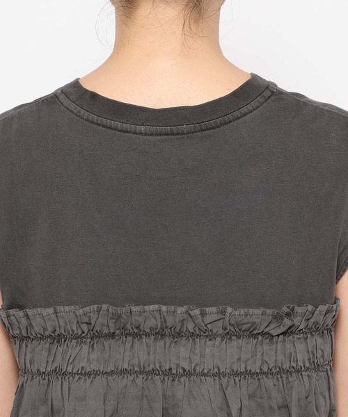 LOWRYS FARM（ローリーズファーム）の「ピグメントキリカエＳＳ　133881（Tシャツ/カットソー・レディース・チャコールグレー/アイボリー/ブルー・LONG/SHORT）」の18枚目の写真