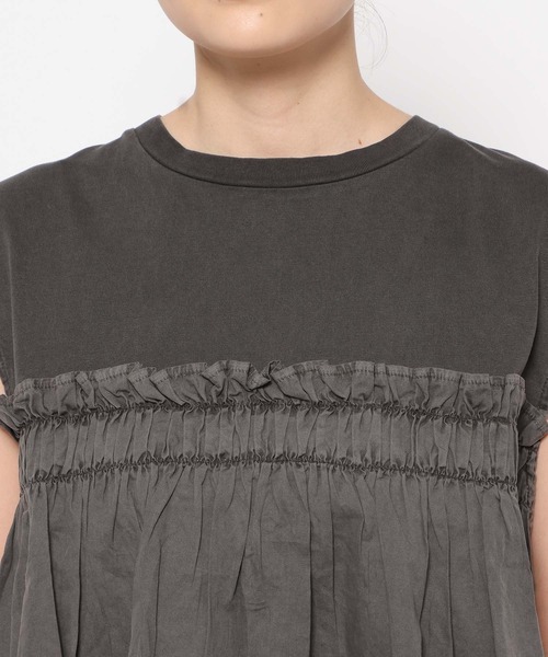 LOWRYS FARM（ローリーズファーム）の「ピグメントキリカエＳＳ　133881（Tシャツ/カットソー・レディース・チャコールグレー/アイボリー/ブルー・LONG/SHORT）」の19枚目の写真