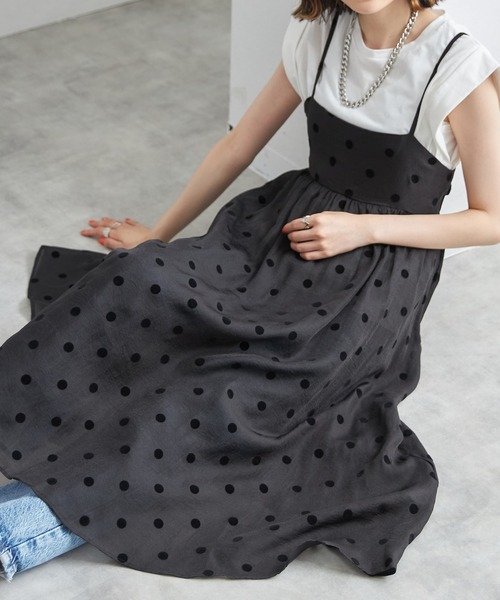 フロッキードットキャミワンピ（ワンピース）｜each（イーチ）の  