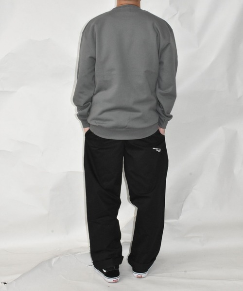 DOUBLE STEAL（ダブルスティール）の「ロゴ刺繍 裏パイルスウェット（スウェット・メンズ・ダークブラウン/サンドベージュ/グリーン系その他/ブラック/杢グレー・LARGE/X-LARGE）」の8枚目の写真