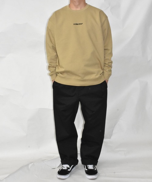 DOUBLE STEAL（ダブルスティール）の「ロゴ刺繍 裏パイルスウェット（スウェット・メンズ・ダークブラウン/サンドベージュ/グリーン系その他/ブラック/杢グレー・LARGE/X-LARGE）」の18枚目の写真