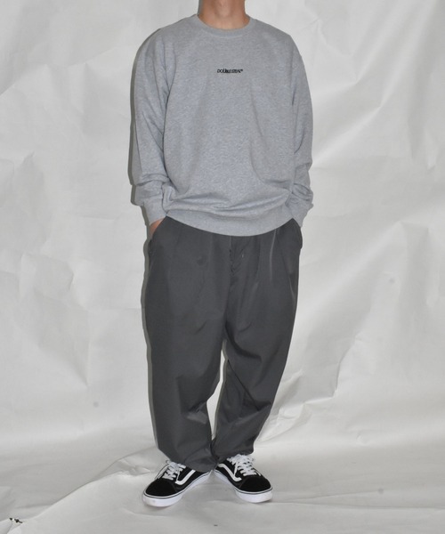 DOUBLE STEAL（ダブルスティール）の「ロゴ刺繍 裏パイルスウェット（スウェット・メンズ・ダークブラウン/サンドベージュ/グリーン系その他/ブラック/杢グレー・LARGE/X-LARGE）」の14枚目の写真