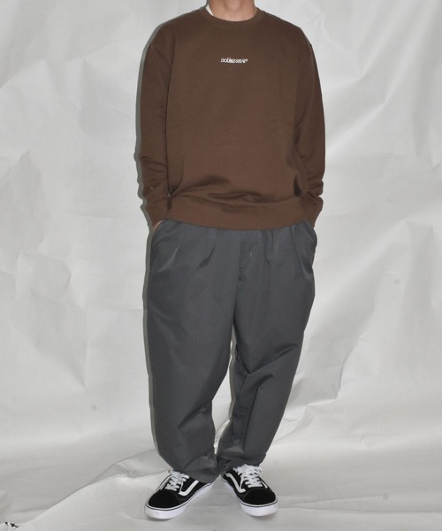 DOUBLE STEAL（ダブルスティール）の「ロゴ刺繍 裏パイルスウェット（スウェット・メンズ・ダークブラウン/サンドベージュ/グリーン系その他/ブラック/杢グレー・LARGE/X-LARGE）」の7枚目の写真