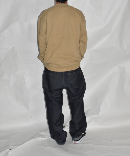 DOUBLE STEAL（ダブルスティール）の「ロゴ刺繍 裏パイルスウェット（スウェット・メンズ・ダークブラウン/サンドベージュ/グリーン系その他/ブラック/杢グレー・LARGE/X-LARGE）」の17枚目の写真