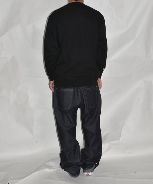 DOUBLE STEAL（ダブルスティール）の「ロゴ刺繍 裏パイルスウェット（スウェット・メンズ・ダークブラウン/サンドベージュ/グリーン系その他/ブラック/杢グレー・LARGE/X-LARGE）」の13枚目の写真