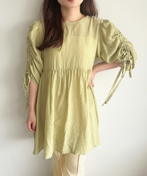 apres jour（アプレジュール）の「【apres jour mimi】ドロストスリーブチュニックブラウス【ZOZOTOWN限定アイテム】（シャツ/ブラウス・レディース・アイボリー/オレンジ/ミント・X-LARGE/フリー）」の15枚目の写真