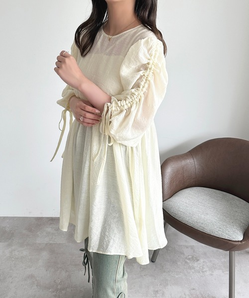 セール】【apres jour mimi】ドロストスリーブチュニックブラウス