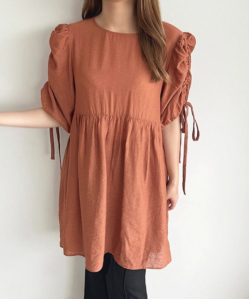 apres jour（アプレジュール）の「【apres jour mimi】ドロストスリーブチュニックブラウス【ZOZOTOWN限定アイテム】（シャツ/ブラウス・レディース・アイボリー/オレンジ/ミント・X-LARGE/フリー）」の10枚目の写真
