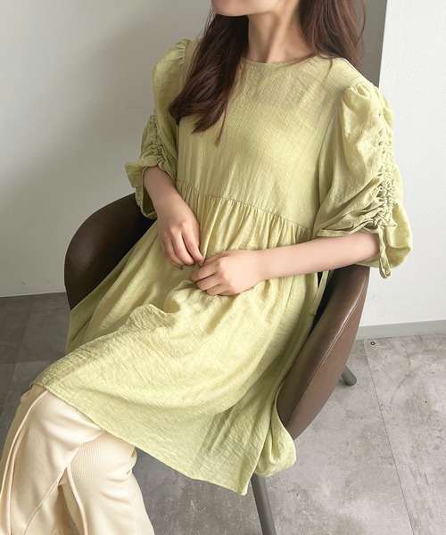apres jour（アプレジュール）の「【apres jour mimi】ドロストスリーブチュニックブラウス【ZOZOTOWN限定アイテム】（シャツ/ブラウス・レディース・アイボリー/オレンジ/ミント・X-LARGE/フリー）」の17枚目の写真