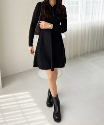 nelliy. | ペプラムニットミニワンピース(ワンピース)