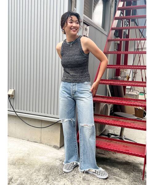 Ungrid（アングリッド）の「テープヤーンアメスリニットタンクトップ（ニット/セーター・レディース・ブラック/ベージュ/オレンジ・FREE）」の11枚目の写真