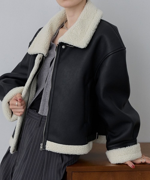 セール】【nui nullu】2WAYショートB-3ムートンジャケット（ムートン