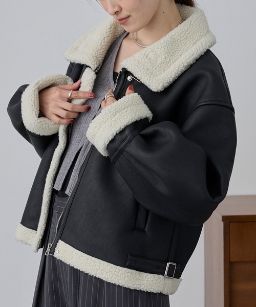 セール】【nui nullu】2WAYショートB-3ムートンジャケット（ムートン