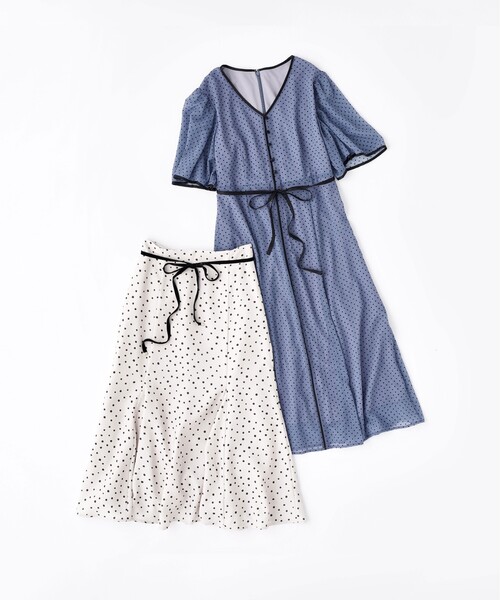 m*d様 今期 アパートバイローリーズ フロッキードットワンピース フロッキードットキャミワンピース（ワンピース）｜A part by