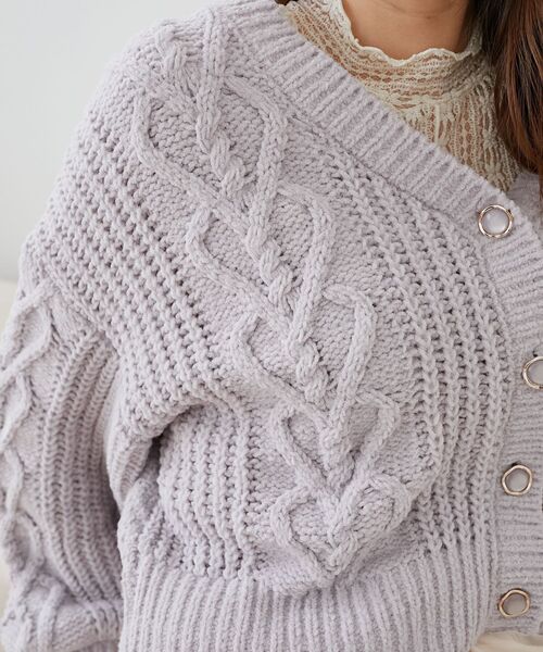 MAJESTIC LEGON（マジェスティックレゴン）の「ハートマシュマロモールカーディガン（カーディガン/ボレロ・レディース・アイボリー/ピンクベージュ/ブルー系その他5/ボルドー/ブラウン/グレイッシュベージュ/ラベンダー・MEDIUM）」の13枚目の写真