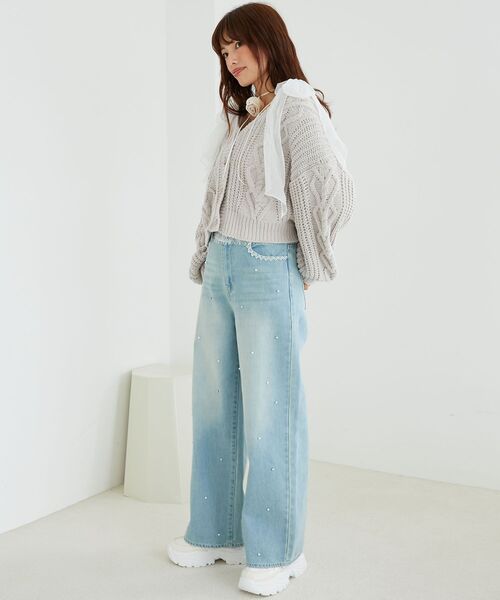 MAJESTIC LEGON（マジェスティックレゴン）の「ハートマシュマロモールカーディガン（カーディガン/ボレロ・レディース・アイボリー/ピンクベージュ/ブルー系その他5/ボルドー/ブラウン/グレイッシュベージュ/ラベンダー・MEDIUM）」の15枚目の写真