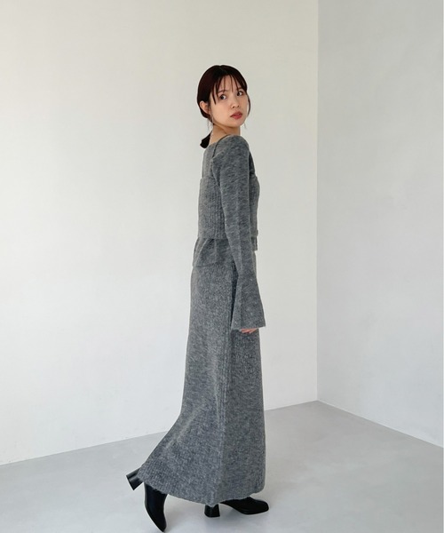 Olu.（オルドット）の「ラメニットスカート[セットアップ可能]（スカート・レディース・チャコールグレー/ライトブラウン・0/1）」の8枚目の写真