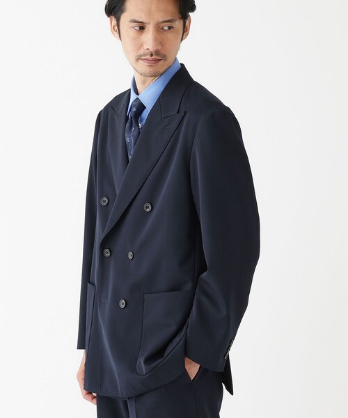 TAKEO KIKUCHI（タケオキクチ）の「【THE FLAGSHIP】ギャバ ダブルジャケット（テーラードジャケット・メンズ・ネイビー/カーキ・02/03/04）」の8枚目の写真