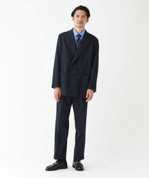 TAKEO KIKUCHI（タケオキクチ）の「【THE FLAGSHIP】ギャバ ダブルジャケット（テーラードジャケット・メンズ・ネイビー/カーキ・02/03/04）」の13枚目の写真