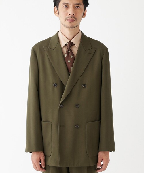 TAKEO KIKUCHI（タケオキクチ）の「【THE FLAGSHIP】ギャバ ダブルジャケット（テーラードジャケット・メンズ・ネイビー/カーキ・02/03/04）」の15枚目の写真