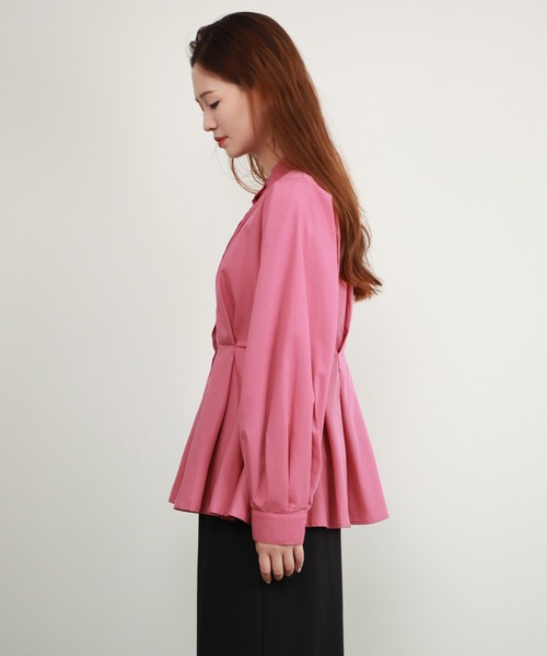 新品タグ付き ネストローブ 麻 スタンドカラー タックシャツ ブラウス ワイド 39.jpg